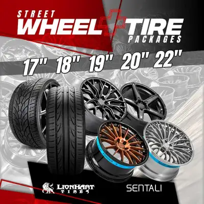 WICKED DEALS ON STREET WHEEL & TIRE PACKAGES Sentali Barrel Forged or Flow Formed w/ Lionhart Perfor...