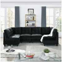 Latitude Run® 116" Wide Velvet Symmetrical Modular Sofa & Chaise