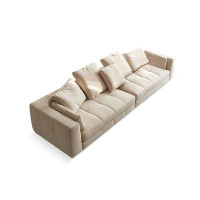 Fortuna Femme 118.11" Creamy White Cloth Modular Sofa cushion couch