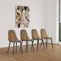 Ivy Bronx Modern Dining Chairs Set of 4 with Soft glove suede Fabric Upholstered Seat