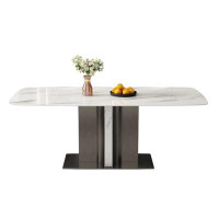Brayden Studio Modern White Rectangular Dining Table