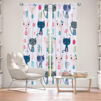 East Urban Home Lined Window Curtains 2-panel Set for Window Size by Metka Hiti - Cats