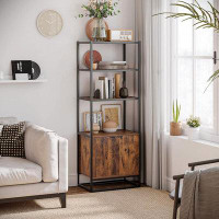Ivy Bronx Ivy Bronx Bookcase With Cabinet, 3-Tiers Bookshelf For Storage, Tall Organizer Multifunctional Rack For Living