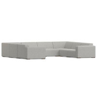 Simpli Home Rex U-Shaped Modular Sectional Sofa in Tightly Woven Performance Fabric