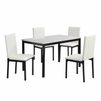 Latitude Run® Upholstered Chairs 4Pc Set Black Metal Frame Casual Dining Room Furniture