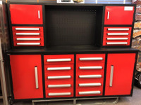 NEW 18 DRAWER 7 FT WORK BENCH & CABINETS 7FT18D