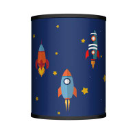 Mason & Marbles Space Rockets Shade Lamps For Nightstand, Lamp For Bedroom, Lamp For Living Room Table Lamp