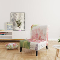 East Urban Home Maison Des Fleurs II - Farmhouse Upholstered Slipper Chair