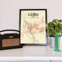 Wrought Studio 'Cairo City Map' Graphic Art Print Poster in Tricolor