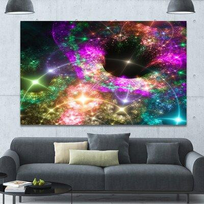 Made in Canada - Design Art Pink Cosmic Black Hole - Wrapped Canvas Graphic Art Print in Arts & Collectibles