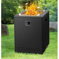 Latitude Run® Jarriel 24.41'' H x 19.69'' W Steel Propane Outdoor Fire Pit Table with Lid