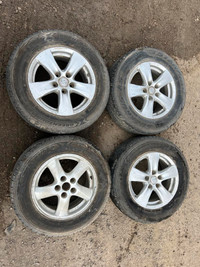 225/55R16 set of 4 Rims & summer Tires that came off a 2012 Nissan Quest.