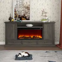 Lark Manor Ambereen 72.83'' W TV Stand with Electric Fireplace Included