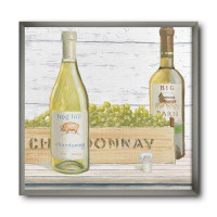 East Urban Home 'White Chardonnay Wine Bottles' Picture Frame Print on Canvas