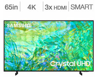 Télévision LED 65 POUCE UN65CU8000 4K CRYSTAL UHD HDR Smart TV Wi-Fi Samsung - BESTCOST.CA