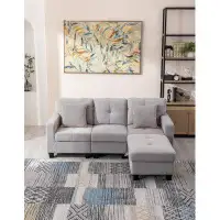 Latitude Run® Modern Modular Sofa with Ottoman Couch Set