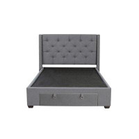 Hokku Designs Burrowes 1 Drawer Upholstered Storage Bed, King Size
