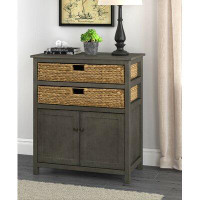 Gracie Oaks ClickDecor Nelson Storage Chest Cabinet with 2 Wicker Baskets