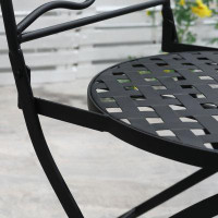 Canora Grey Canora Grey 3-Piece Patio Bistro Set With Folding Chairs, Outdoor Coffee Set With Mosaic Top For Backyard, B