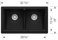 BLANCO Vintera 33 - Granite Composite Farmhouse w streamlined apron Kitchen Sink in SILGRANIT®  ( 9 Colors Available )