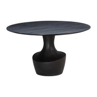 Hokku Designs Giggetts Black Acacia & Faux Plaster Dining Table
