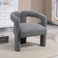 Wrought Studio Teddy fabric accent chair,open-Back ,modren kitchen armchair for Dinging Room