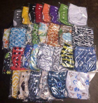 NEW - 30-pack of Piddly-Winx Pocket Cloth Diapers With 30 4-Layer Bamboo Inserts