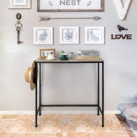 17 Stories Console Table Narrow Entryway Table With Hooks 31.5 In Small Sofa Table With Metal Frame Couch Table For Livi