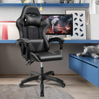 NEW BLACK & GRAY GAMING OFFICE CHAIR AMCGC11