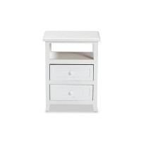 Lefancy.net Lefancy  Karsen Modern and Contemporary White Finished Wood 2-Drawer End Table