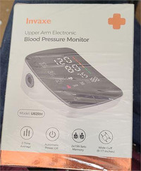Invaxe U82RH White Black Upper Arm Electronic Wide Cuff Blood Pressure Monitor