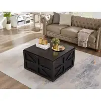 Brayden Studio Square Coffee Table Lift Top with Pull Tab for Living Room and Apartment