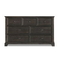 Alcott Hill Chanyce 68 Inch Wide Dresser, 7 Drawers, Felt And Cedar Lining, Walnut Brown