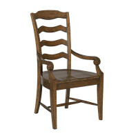 Kincaid Commonwealth Solid Wood Ladder Back Arm Chair in Brown
