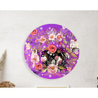 UniQstiQ Cercles en acrylique rétro avec baies et fleurs en miroir