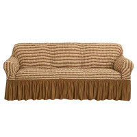 Boshen Stretchy Lattice Seersucker Sofa Cover With Ruffle Skirt