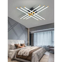 Orren Ellis Modern LED Ceiling Light 76W Dimmable Ceiling Light Fixture With Remote Control 6 Lights Flush Mount Ceiling
