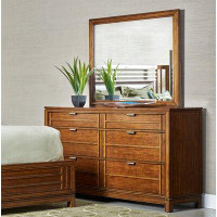 Charlton Home Leonid 6 Drawer Double Dresser with Mirror