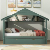 Isabelle & Max™ Wood Full Size House Bed with Twin Size Trundle and Storage