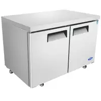 Atosa MGF8402GR 48 Inch Undercounter Refrigerator – 2 Door Stainless steel exterior &amp; interior