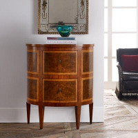 Modern History Home Inlaid 2 Drawer Half Circle Accent Chest