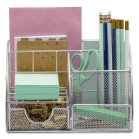 Sorbus Sorbus Desk Organizer, All-In-One Stylish Mesh Desktop Caddy Includes Pen/Pencil Holder, Mail Organizer, And Slid