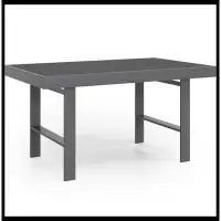 Latitude Run® Aluminum Grey Tall High Patio Dining Table Outdoor Coffee Sofa Tables Rectangle