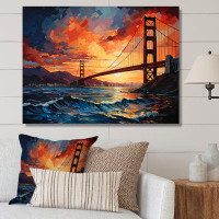 Dovecove Orange Bridge Golden Gateway I - Bridges Wall Art Prints