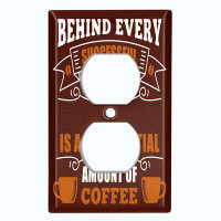 WorldAcc Plaque murale d'extérieur brun à 1 face Beige Every Coffee Coffee