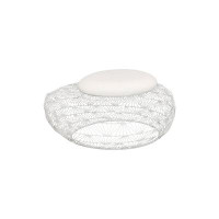 Phillips Collection Wire Mesh Stone Stool with Cushion