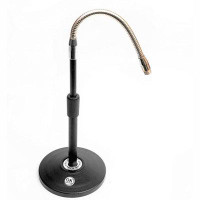 5 CORE 5Core Adjustable Microphone Stand Chrome Round Base Tabletop DESKTOP , Foldable