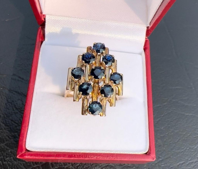 #393 - Custom Vintage 2.88ct Natural Sapphire Dinner Ring, Size 7 1/2 in Jewellery & Watches - Image 2