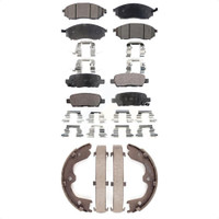 Front Rear Ceramic Brake Pads Parking Shoes Kit For INFINITI G37 G35 M35 Nissan 350Z EX35 KTN-100529