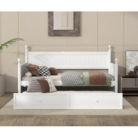Red Barrel Studio Gerold Twin Size Wood Daybed With Twin Size Trundle